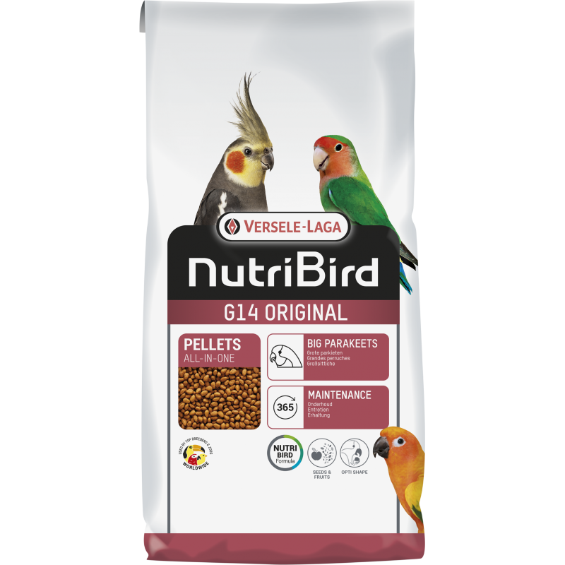 G14 Granulés extrudés - aliment d'entretien pour grandes perruches 10kg - Nutribird