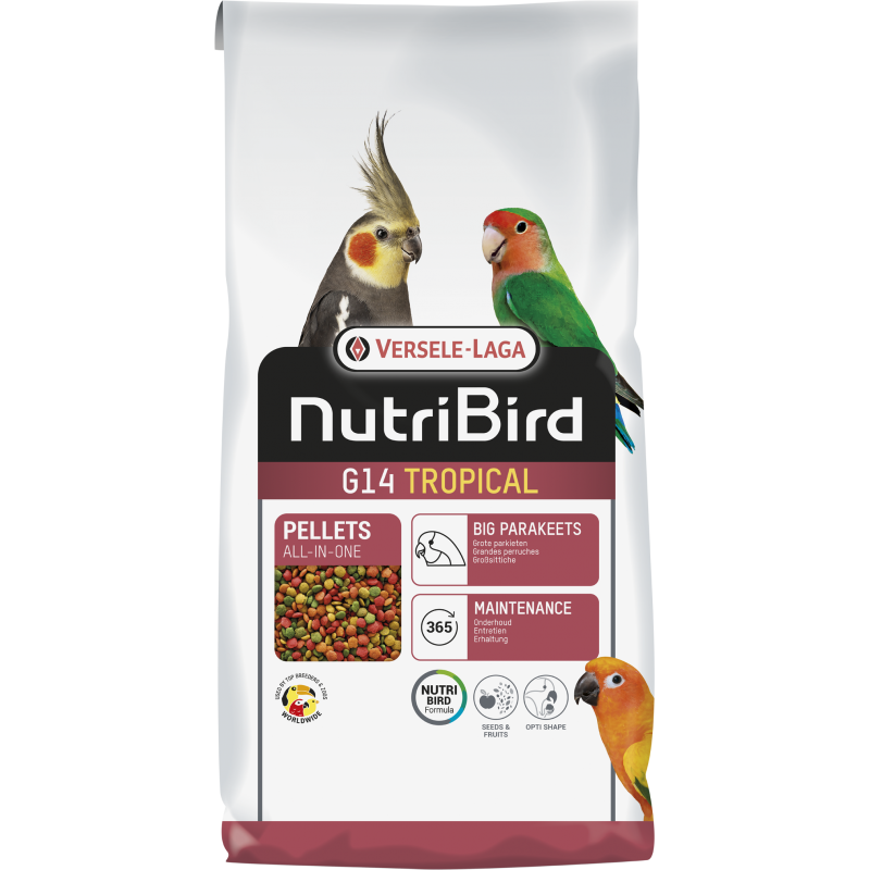 G14 Tropical Granulés extrudés - aliment d'entretien pour grandes perruches 10kg - Nutribird