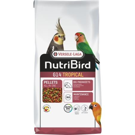 G14 Tropical Granulés extrudés - aliment d'entretien pour grandes perruches 10kg - Nutribird à 54,30 € - Nutribird - 422117 -...