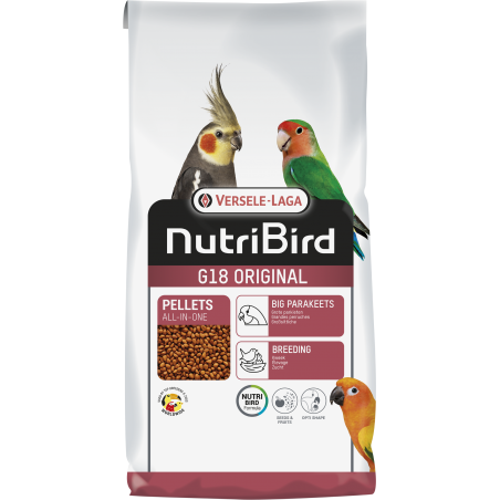 G18 Original Granulés extrudés - aliment d'élevage pour grandes perruches 10kg - Nutribird à 55,30 € - Nutribird - 422118 - N...