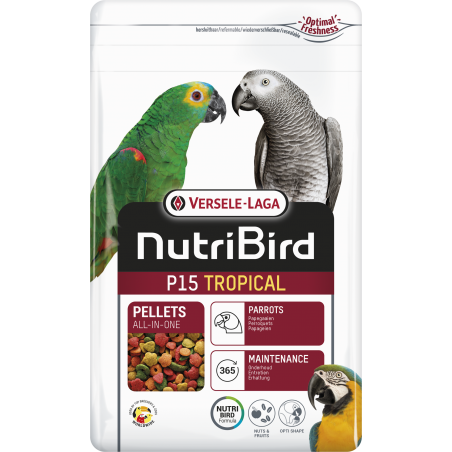 P15 Tropical Granulés extrudés - aliment d'entretien pour perroquets 3kg - Nutribird à 28,45 € - Nutribird - 422129 - Nutribird