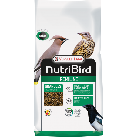Remiline Granulés universels aux baies – aliment d'entretien pour oiseaux frugivores et insectivores 25kg - Nutribird à 58,40...