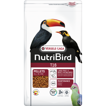 T16 Granulés extrudés - aliment d'entretien pour grands oiseaux frugivores et insectivores 2kg - Nutribird à 13,70 € - Nutrib...