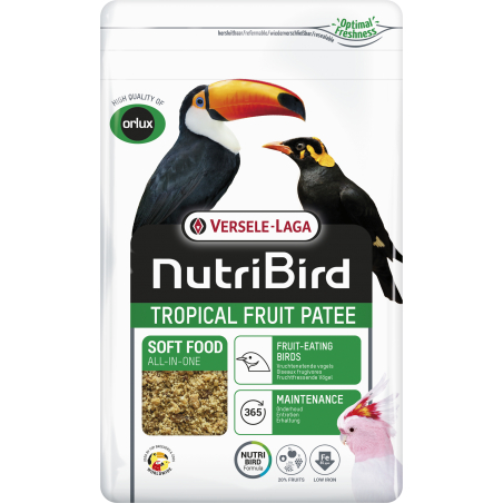 Tropical Fruit Patée Aliment complet pour oiseaux frugivores 1kg - Nutribird à 8,00 € - Nutribird - 422140 - Nutribird