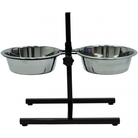 Bar à chien avec 2 mangeoires inox 2x4000ml - Vadigran à 31,45 € - Vadigran - 14925 - Gamelles
