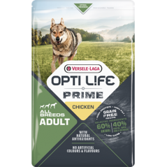 Prime Adult All breeds sans céréales au poulet 2,5kg - Opti Life à 20,80 € - Opti Life - 433065 - Opti Life