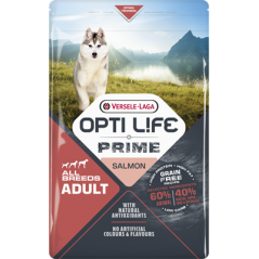 Prime Adult All breeds sans céréales au saumon 2,5kg - Opti Life à 25,60 € - Opti Life - 433066 - Opti Life