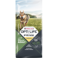 Prime Adult All breeds sans céréales au poulet 12,5kg - Opti Life à 72,15 € - Opti Life - 433068 - Opti Life