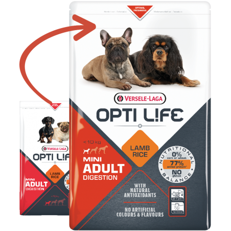 Adult Digestion Mini - petits chiens - Agneau 2,5kg - Opti Life