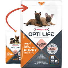 Puppy Sensitive All breeds Saumon 2,5kg - Opti Life à 22,30 € - Opti Life - 431162 - Opti Life