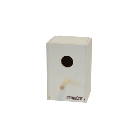 Nid en bois pour oiseaux exotiques vertical 15,5x10x14,5cm à 4,25 € - Benelux - 14632 - Nids