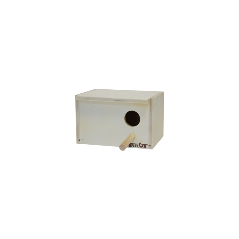 Nid en bois pour oiseaux exotiques horizontal 17,5x15x9,5cm