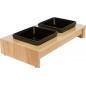 Set de gamelles céramique/bois 2x0,2L/28x5x15cm - Trixie