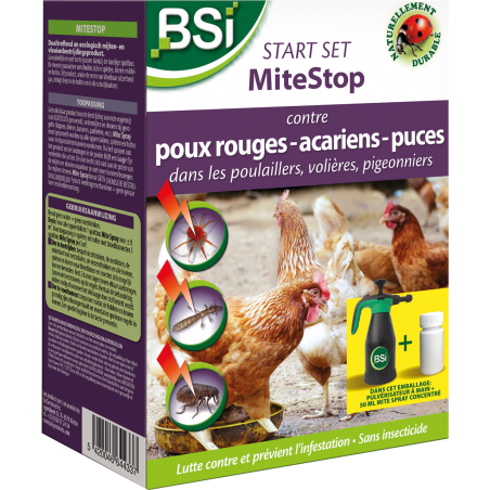 MiteStop 50ml + Pulvérisateur 1,5L - BSI à 49,95 € - BSI - 64433 - Hygiène & Environnement