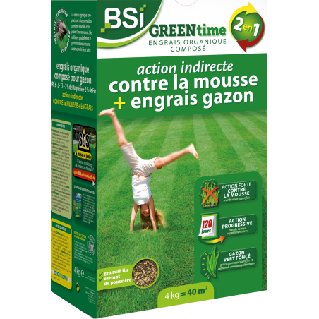 Engrais gazon complet green time 10kg - BSI à 31,50 € - BSI - 20539 - Gazon