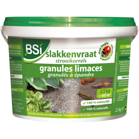 Granulés limaces 2,5kg - BSI à 14,95 € - BSI - 18765 - Plantes, Buis & Légumes