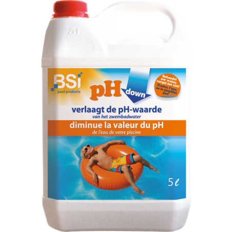 PH Down liquide, diminue pH piscine 5L - BSI à 13,95 € - BSI - 6258 - Piscine