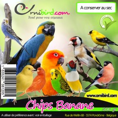 Chips à la Banane 500gr - Ornibird à 9,05 € - Private Label - Ornibird - 103095200/kg - Graines Ornibird au kg