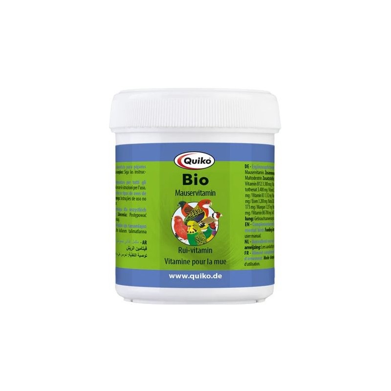 Bio, vitamines pour la mue 50gr - Quiko