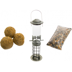 Set mangeoire double + nourriture/boules à 11,95 € - Benelux - 17681 - Oiseaux de la nature