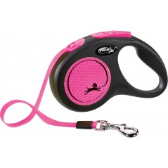 Flexi New NEON Laisse sangle Rose Fluo S/5m - Flexi à 23,00 € - Trixie - 209316 - Laisses / Enrouleur