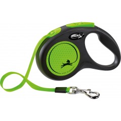 Flexi New NEON Laisse sangle Vert Fluo S/5m - Flexi à 23,00 € - Trixie - 209314 - Laisses / Enrouleur