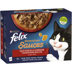 Sensations Sélection de la campagne en sauce 12x85gr - Felix à 7,00 € - Purina - 12471608 - Felix