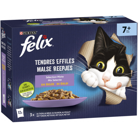 Tendres Effilés Senior 12x85gr - Felix à 7,29 € - Purina - 12471429 - Felix