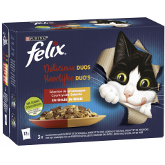 Delicieux Duos Sélection de la campagne en gelée 12x85gr - Felix à 7,29 € - Purina - 12471279 - Felix