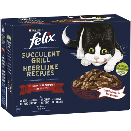 Succulent Grill Sélection de la campagne 12x80gr - Felix à 7,29 € - Purina - 12471378 - Felix