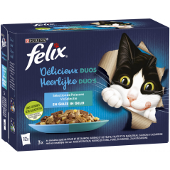 Delicieux Duos Sélection de poissons en gelée 12x85gr - Felix à 7,00 € - Purina - 12471282 - Felix