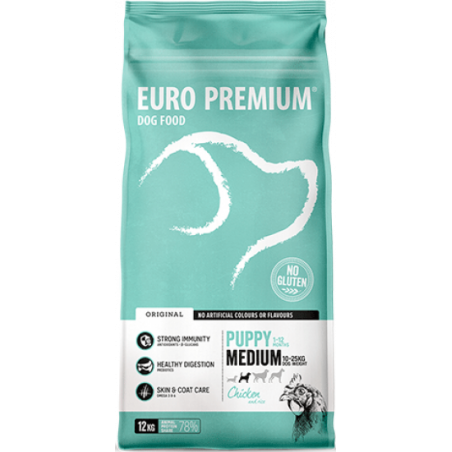 Medium Puppy Chicken & Rice 12kg - Euro Premium 62015 Euro Premium - Dog Food 56,90 € Ornibird