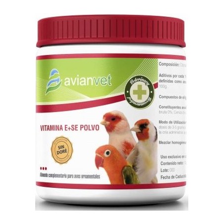 Vitamina E+Se Granulés 250gr - Avianvet à 13,30 € - Avianvet - 41772 - Vitamines et Compléments