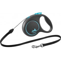 Flexi BLACK DESIGN laisse corde Noir Bleu M/5m - Flexi à 15,00 € - Trixie - 12262 - Laisses / Enrouleur