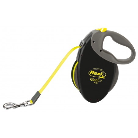 Flexi NEON GIANT laisse sangle Noir/Jaune Fluo M/8m - Flexi