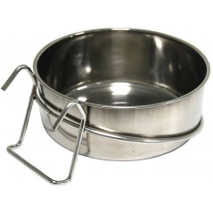 Mangeoire en inox avec crochets 12cm à 4,50 € - Ost-Belgium - 89301121 - Mangeoires