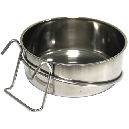 Mangeoire en inox avec crochets 14cm à 5,35 € - Ost-Belgium - 89301141 - Mangeoires