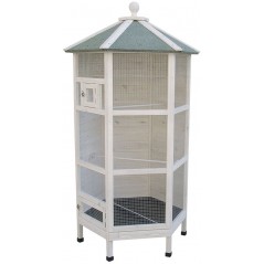 Woodland Volière Hexagon Cottage 100x86x185cm - Duvo+ à 380,00 € - Duvo + - 496/918 - Cages