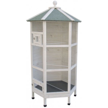 Woodland Volière Hexagon Cottage 100x86x185cm - Duvo+ à 380,00 € - Duvo + - 496/918 - Cages