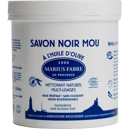 Pâte de savon noir en pot de 1kg - Marius Fabre à 15,10 € - Compagnie du bicarbonate - 587574 - Anti-Poux