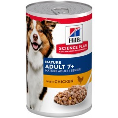 Science Plan Aliment pour chien adulte Mature 7+ au poulet 370gr - Hill's à 4,25 € - Hill's - 607095 - Hill's