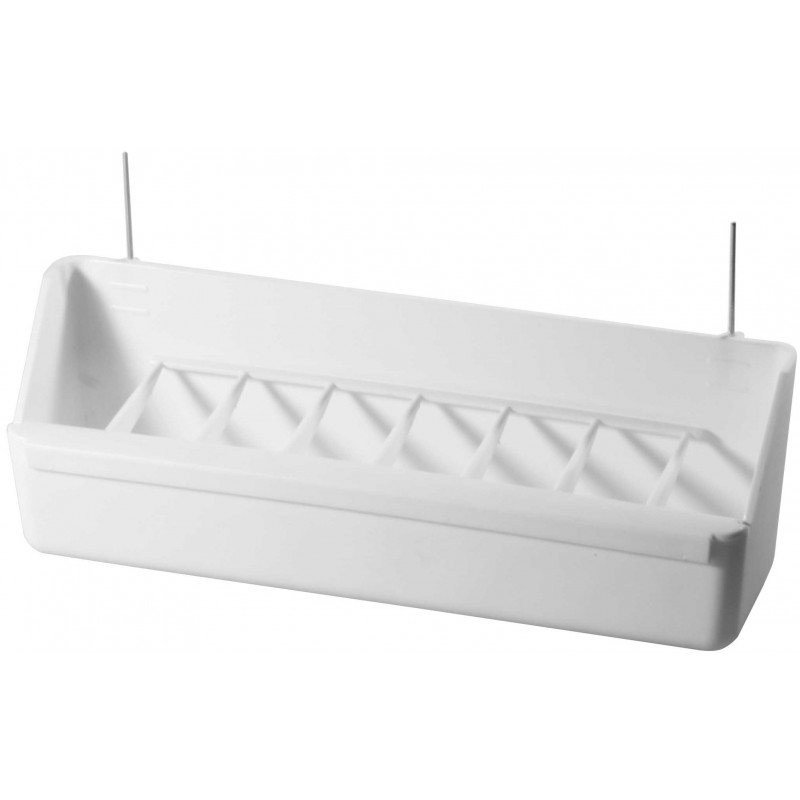 Mangeoire à crochets avec grille 20cm, blanc - 2G-R