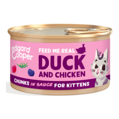 Morceaux en sauce pour Kitten Canard et poulet 85gr - Edgard & Cooper à 1,50 € - Edgard & Cooper - 640605 - Edgard & Cooper