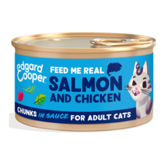 Morceaux en sauce pour Chat Saumon et Poulet 85gr - Edgard & Cooper à 1,50 € - Edgard & Cooper - 640636 - Edgard & Cooper