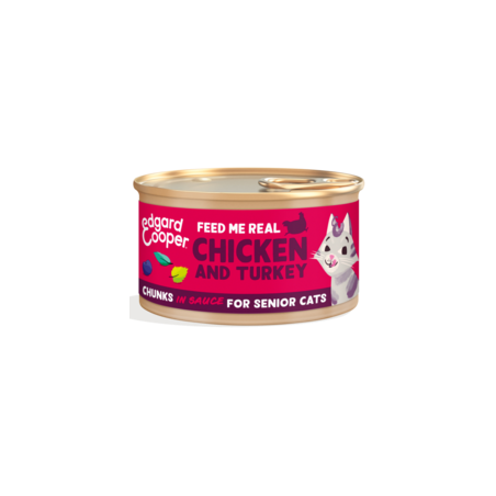 Morceaux en sauce pour Chat Senior Poulet et Dinde 85gr - Edgard & Cooper à 1,50 € - Edgard & Cooper - 640667 - Edgard & Cooper