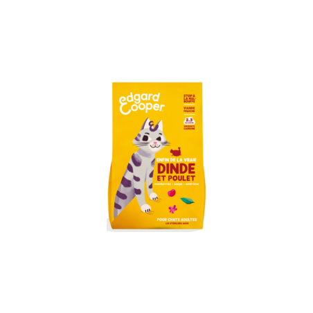 Croquettes Chat Dinde et poulet 2kg - Edgard & Cooper à 25,00 € - Edgard & Cooper - 40476 - Edgard & Cooper