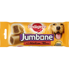 Jumbone MEDIUM Boeuf Pour Moyens Chiens 2pcs - Pedigree à 3,49 € - Pedigree - 409419 - Pedigree