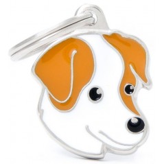 Médaille Jack Russell Blanc/Brun à 18,90 € - My Family - MF25ORANGE - Médaille pour gravure