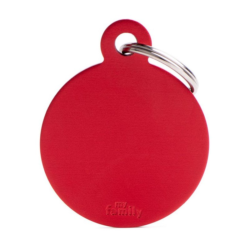 Médaille Basic Cercle Grand Aluminium Rouge