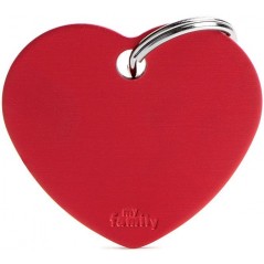 Médaille Basic Coeur Grand Aluminium Rouge à 11,90 € - My Family - MFB30 - Médaille pour gravure